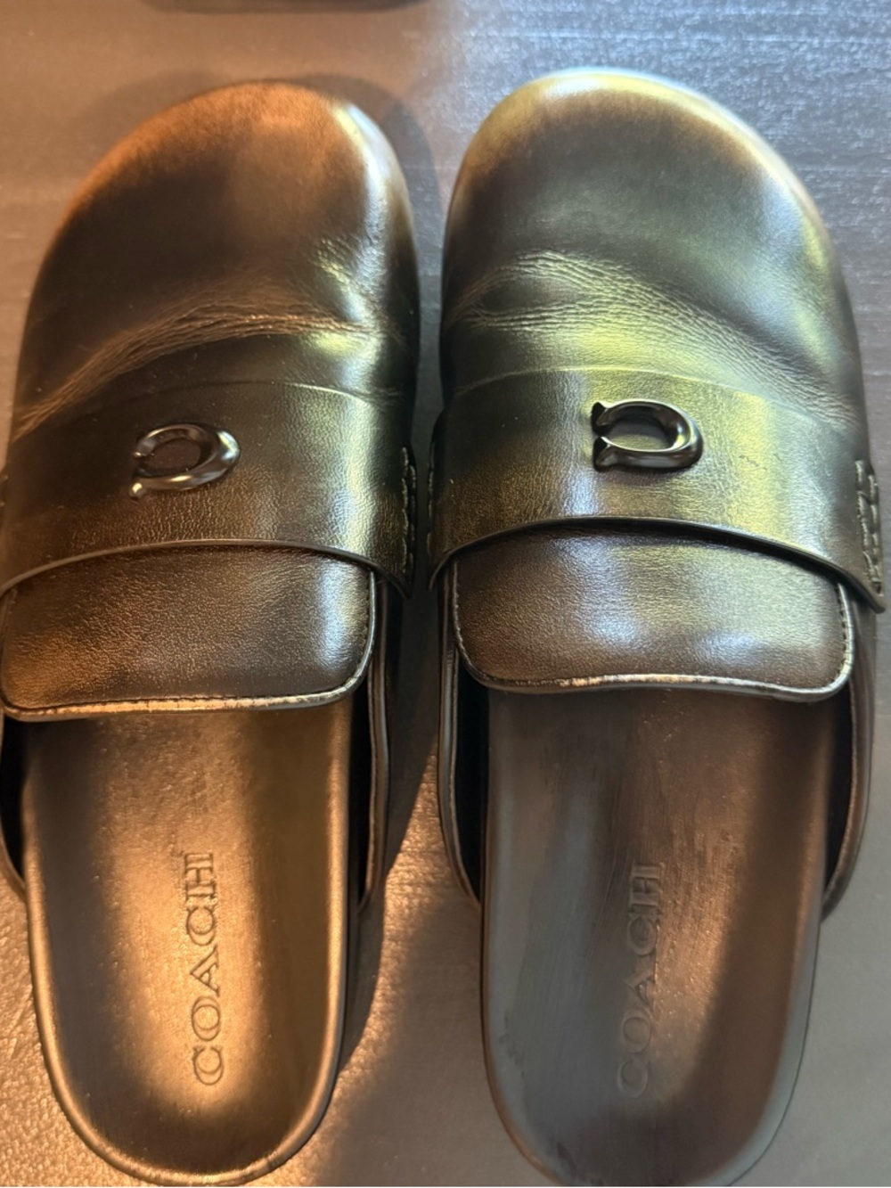 Coach Women's Black to Brown Gradient Leather Mule - Picture 5 of 11